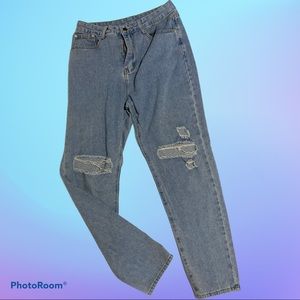 Light color baggy denim jeans, Size Medium